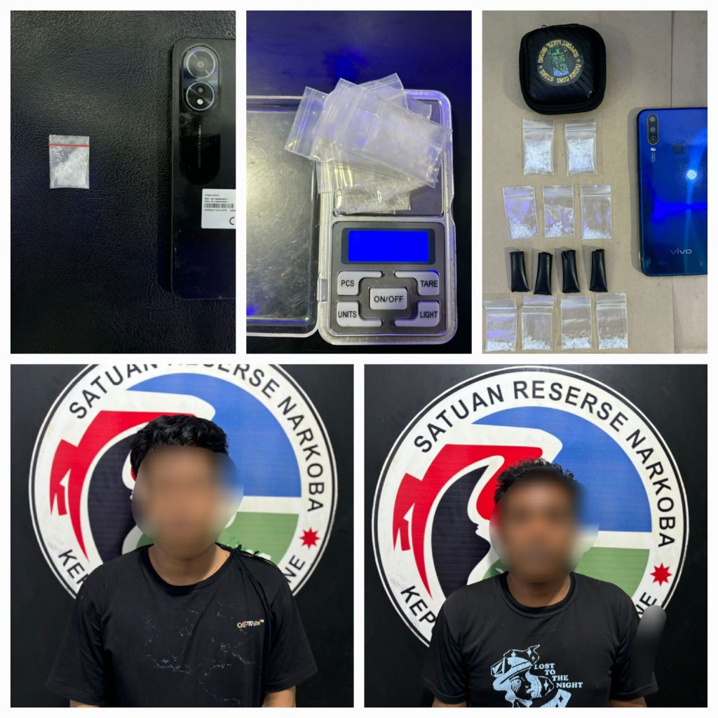 Satres Narkoba Polres Bone Bekuk 2 Pelaku Penyalahgunaan Narkotika, 10 Saset Sabu Diamankan dan 1 Warga Sidrap DPO
