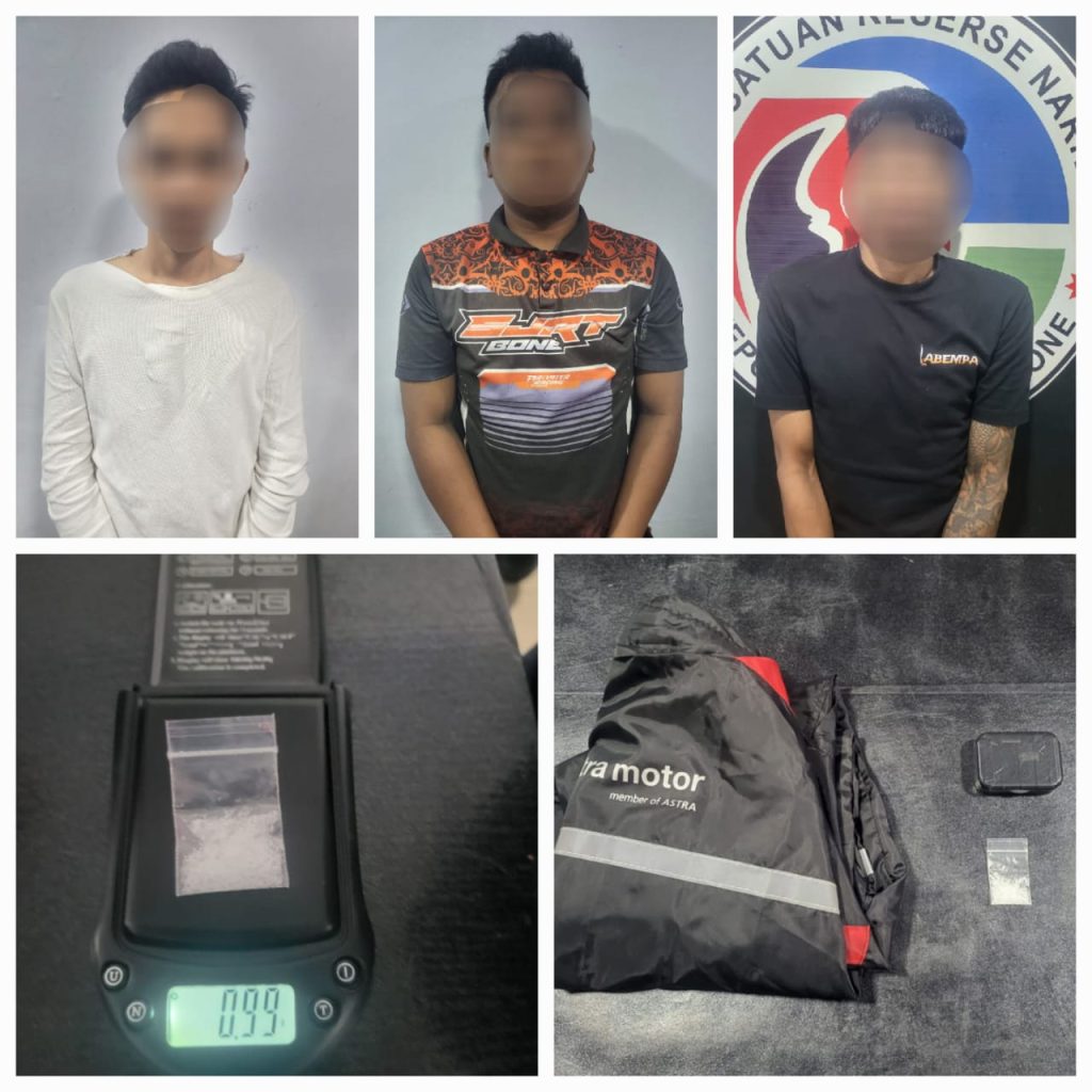 Satres Narkoba Polres Bone Amankan 3 Pelaku Penyalahgunaan Sabu, 1 Orang DPO