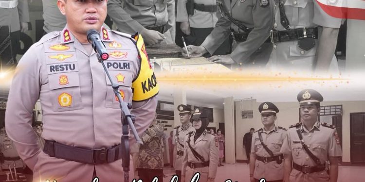 Kapolres Pelabuhan Makassar Pimpin Sertijab Kabag SDM, Kasat dan Kapolsek