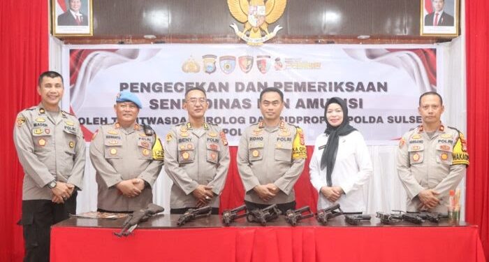 AKBP Beny Murjayanto Pimpin Pemeriksaan Senpi dan Amunisi Personel Polres Wajo