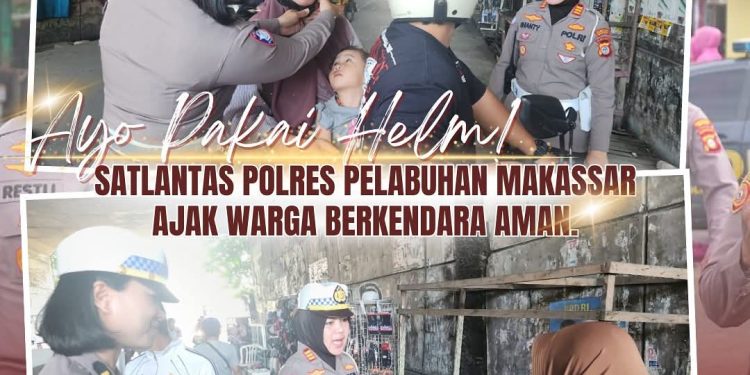 Kasat Lantas Polres Pelabuhan Makassar Pimpin Sosialisasi Tertib Berlalulintas di Barukang Raya