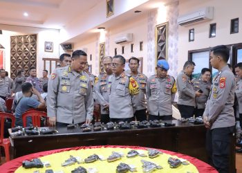 Tim Itwasum Mabes Polri Kunjungan ke Polres Pinrang Dalam Rangka Monev Ketahanan Pangan dan Cek Senpi