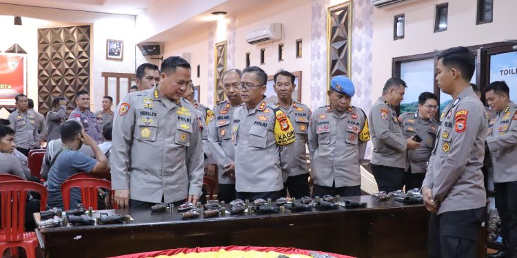 Tim Itwasum Mabes Polri Kunjungan ke Polres Pinrang Dalam Rangka Monev Ketahanan Pangan dan Cek Senpi