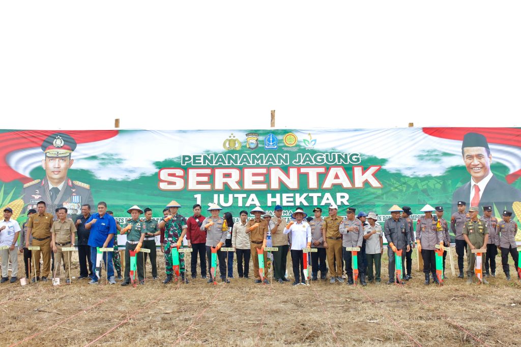 Kapolres Bone bersama Bupati Terpilih dan Forkopimda Tanam Jagung Serentak