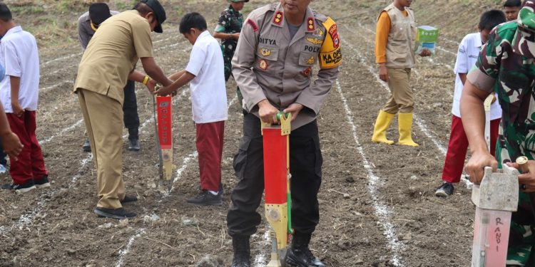 Kapolres Soppeng Tanam Jagung Dukung Program Astacita Presiden RI