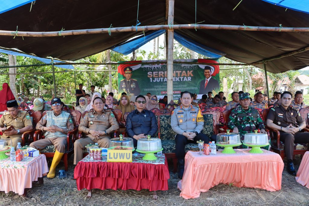 Dukung Swasembada Pangan, Kapolres Luwu dan Forkopimda Tanam Jagung Serentak