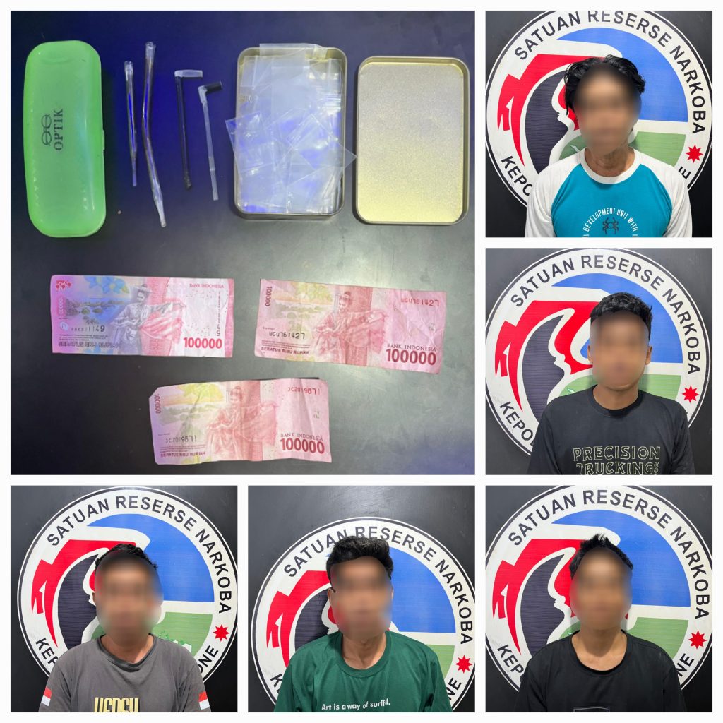 Personel Satres Narkoba Polres Bone Berhasil Amankan 5 Pelaku Penyalahgunaan Sabu, 1 Dalam Pengejaran