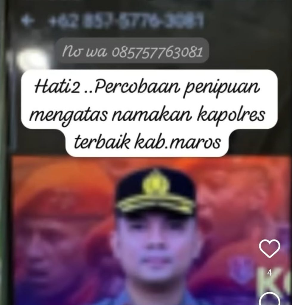Viral Penipuan Catut dan Pasang Foto Kapolres Maros, Kasubsi Penmas: Jangan Mudah Percaya