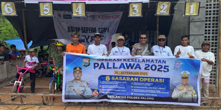 Operasi Keselamatan Pallawa 2025, Polres Palopo Edukasi Peserta Lomba Balap Sepeda