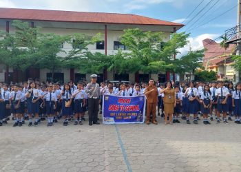 Satlantas Polres Tator Himbau Pelajar SMPN Makale Tertib Berlalu Lintas