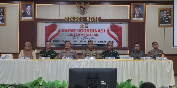 Kapolres Bone Pimpin Rapat Koordinasi Lintas Sektoral Dalam Rangka Pam Idul Fitri