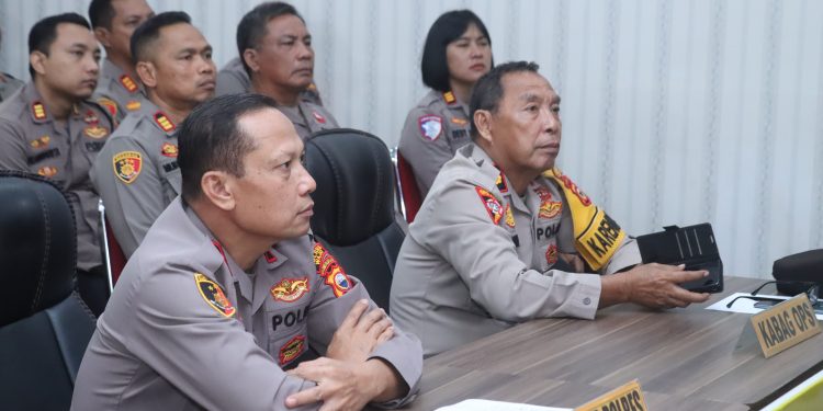 Wakapolres Wajo bersama PJU dan Polsek Jajaran Ikuti Commander Wish Kapolda Sulsel 