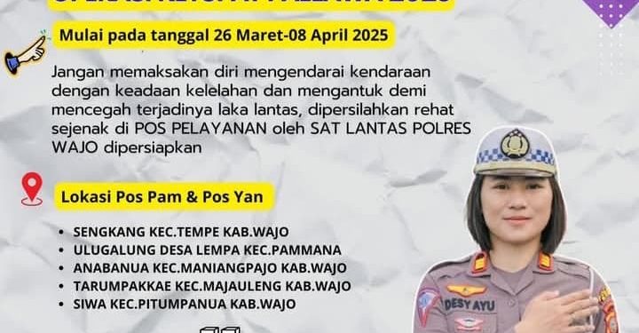 Kasat Lantas Polres Wajo Ajak Masyarakat Manfaatkan Pos Ops Ketupat Untuk Beristirahat Saat Mudik