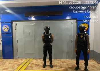 Personel Sat Samapta Polres Pinrang Gelar Patroli Blue Light di Sejumlah Titik Rawan