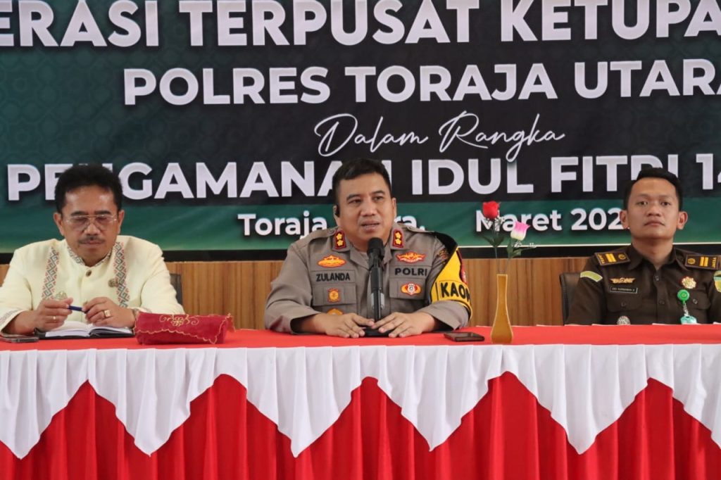 Kapolres Toraja Utara Pimpin Rakor Lintas Sektoral Persiapan Operasi Ketupat 2025