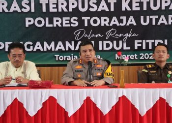 Kapolres Toraja Utara Pimpin Rakor Lintas Sektoral Persiapan Operasi Ketupat 2025