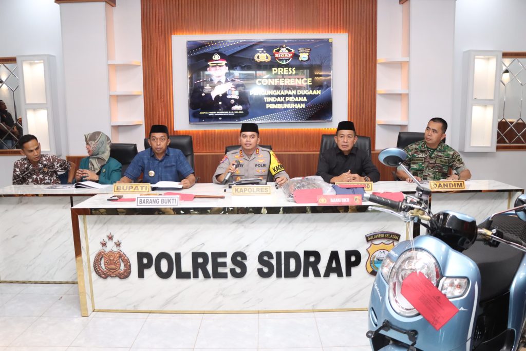 Kapolres Sidrap bersama Forkopimda Rilis Hasil Ungkap Kasus Pembunuhan Viral, Ini Motifnya