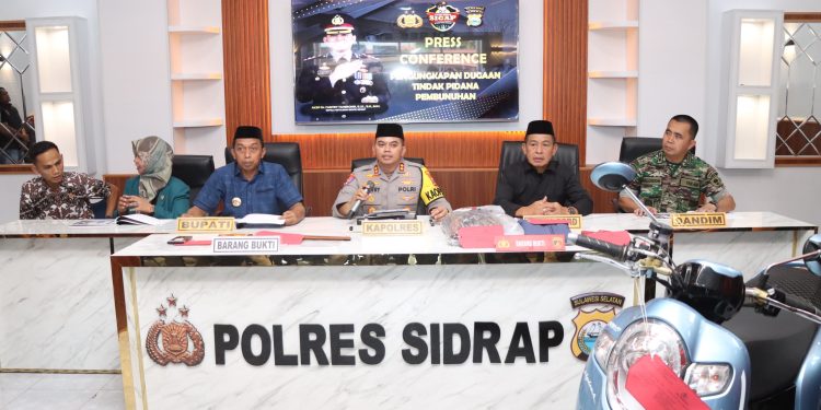 Kapolres Sidrap bersama Forkopimda Rilis Hasil Ungkap Kasus Pembunuhan Viral, Ini Motifnya