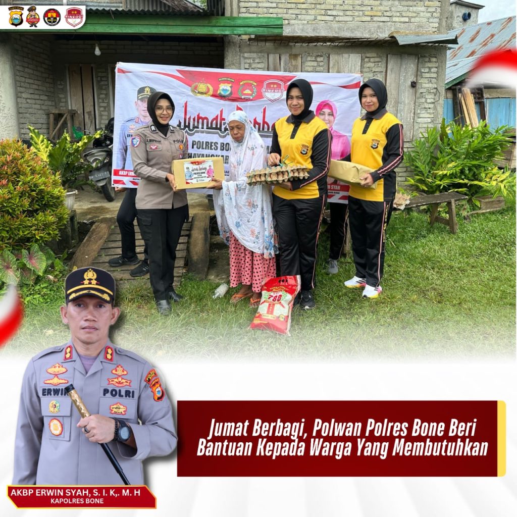 Tindak Lanjut Program dan Intruksi Kapolres Bone, Polwan Gelar Bakti Religi dan Bakti Sosial