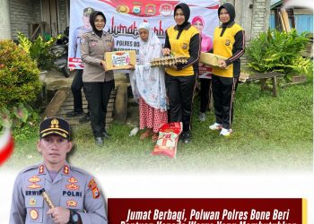 Tindak Lanjut Program dan Intruksi Kapolres Bone, Polwan Gelar Bakti Religi dan Bakti Sosial