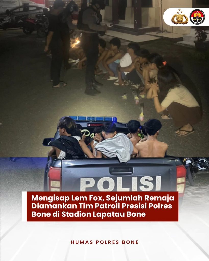 Personel Amankan 12 Remaja Yang Sedang Isap Lem, Kapolres Bone: Orang Tua Harus Lebih Peduli