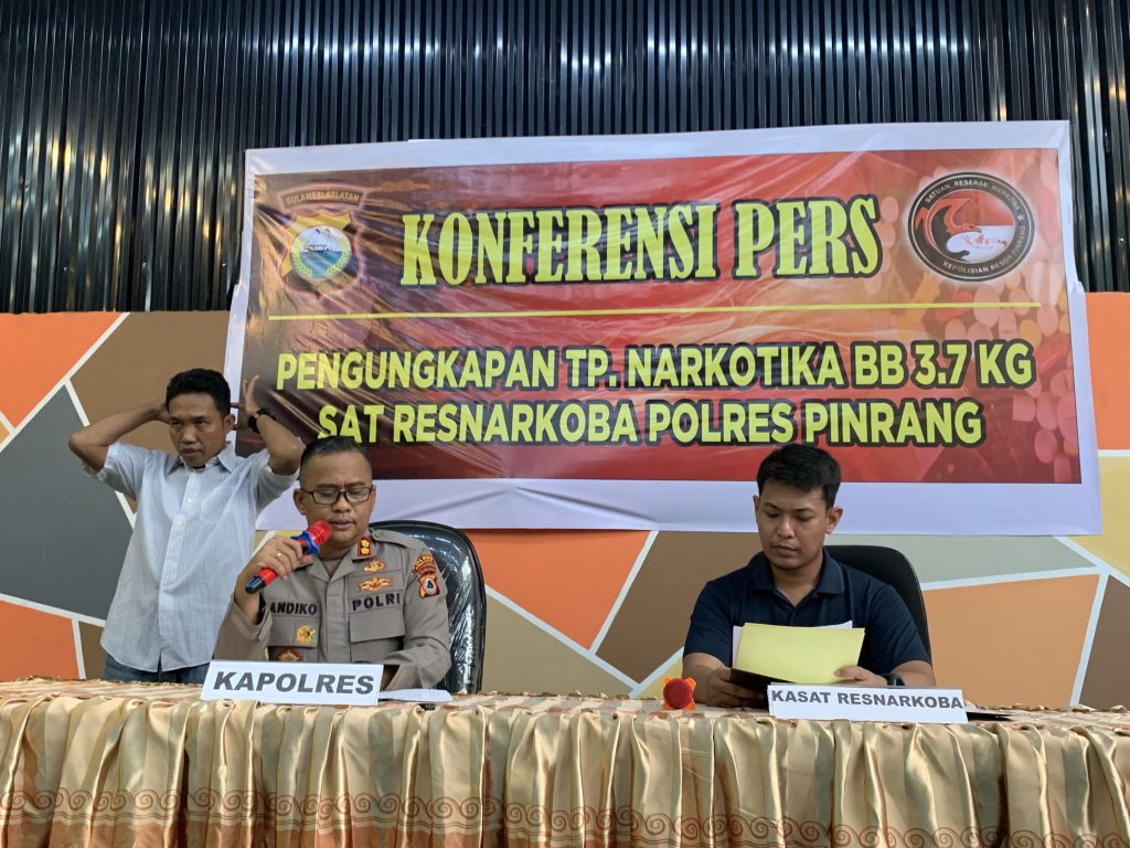 Rilis Pengungkapan 3,7 Kilogram Sabu, Kapolres Pinrang: Kita Menyelamatkan 55 Ribu Jiwa