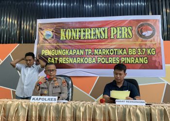 Rilis Pengungkapan 3,7 Kilogram Sabu, Kapolres Pinrang: Kita Menyelamatkan 55 Ribu Jiwa