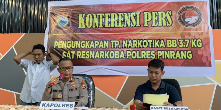 Rilis Pengungkapan 3,7 Kilogram Sabu, Kapolres Pinrang: Kita Menyelamatkan 55 Ribu Jiwa