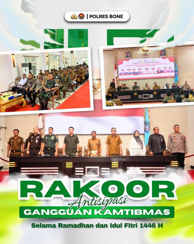 Cegah Gangguan Kamtibmas di Bulan Ramadhan dan Idul Fitri, Wakapolres Bone Hadiri Rakor Forkopimda