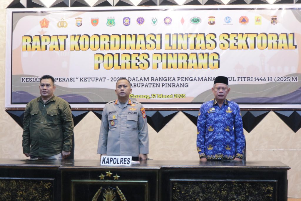 Kapolres Pinrang Pimpin Rapat Koordinasi Lintas Sektoral Jelang Operasi Ketupat 2025