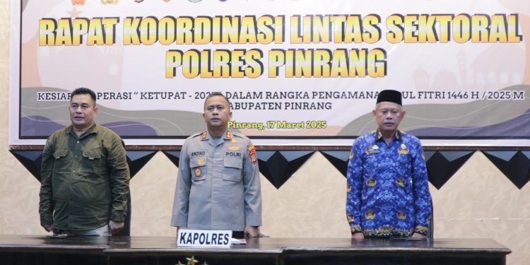 Kapolres Pinrang Pimpin Rapat Koordinasi Lintas Sektoral Jelang Operasi Ketupat 2025