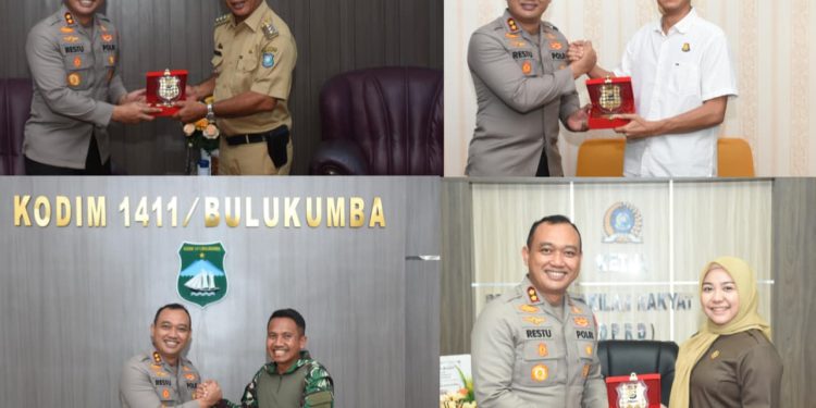 Awali Tugas di Bulukumba, AKBP Restu Wijayanto Lakukan Silaturahmi dengan Forkopimda