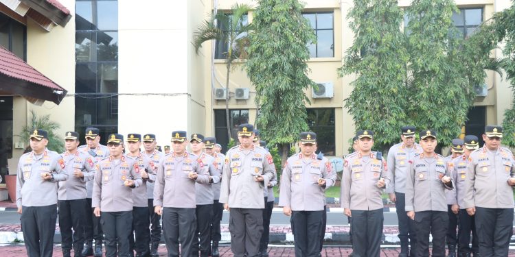 Kapolres Sidrap Ikuti Apel Pagi Gabungan Bersama Jajaran Polda Sulsel