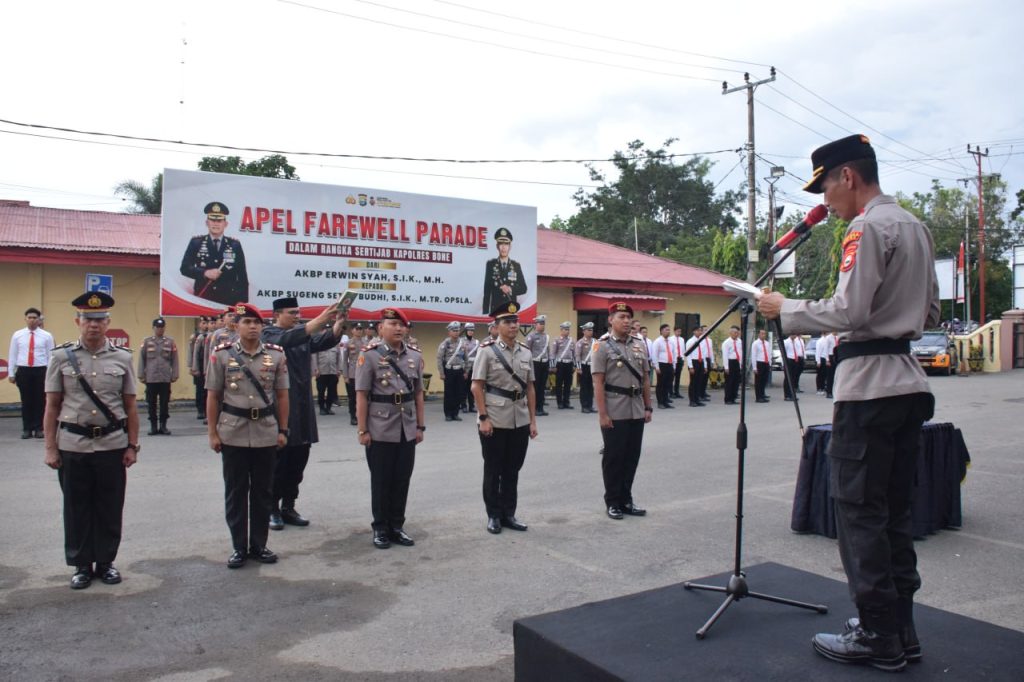 Kapolres Bone Pimpin Sertijab Kasat Reskrim dan Narkoba