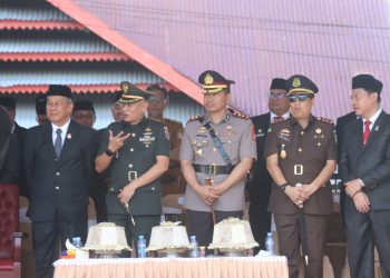 Kapolres Wajo Hadiri Apel Kesiapsiagaan Nasional Satpol PP dan Linmas Tingkat Sulsel