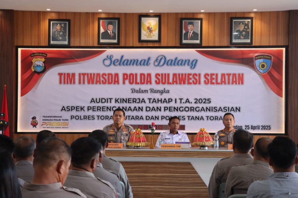 Kapolres Toraja Utara Terima Kunjungan Tim Audit Kinerja Itwasda Polda Sulsel Tahap I Tahun 2025