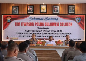 Kapolres Toraja Utara Terima Kunjungan Tim Audit Kinerja Itwasda Polda Sulsel Tahap I Tahun 2025