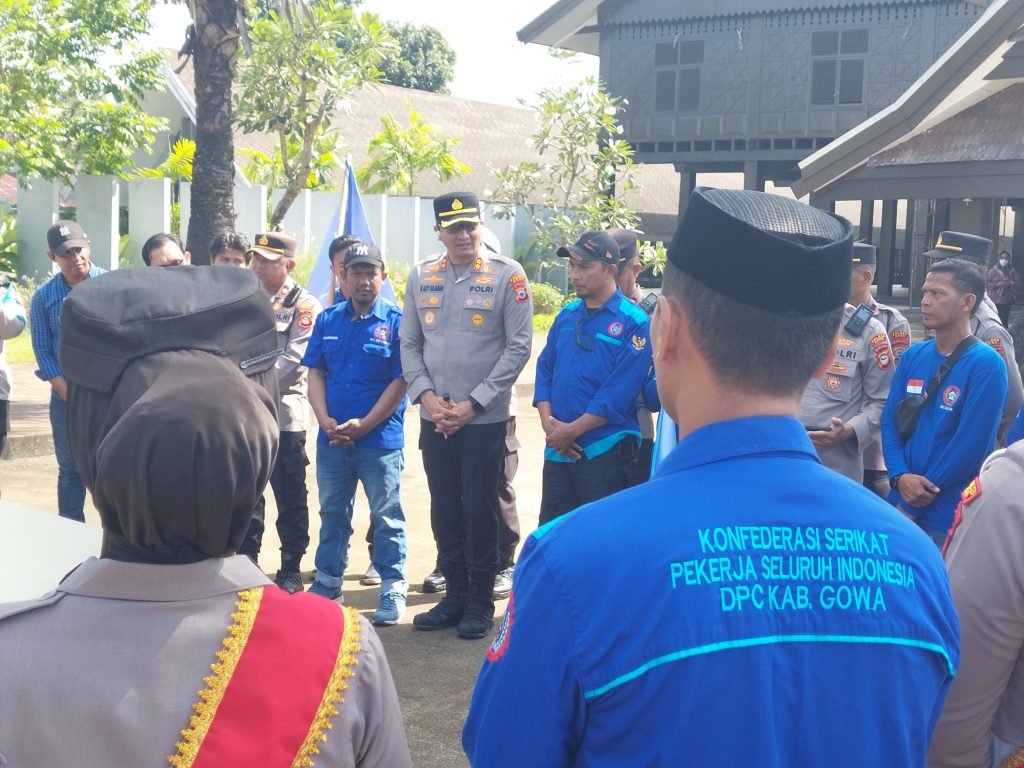 Peringati Hari Buruh, Kapolres Gowa Doa Bersama Dengan Serikat Pekerja Seluruh Indonesia