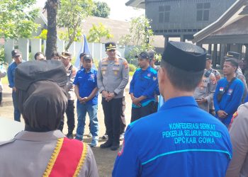 Peringati Hari Buruh, Kapolres Gowa Doa Bersama Dengan Serikat Pekerja Seluruh Indonesia