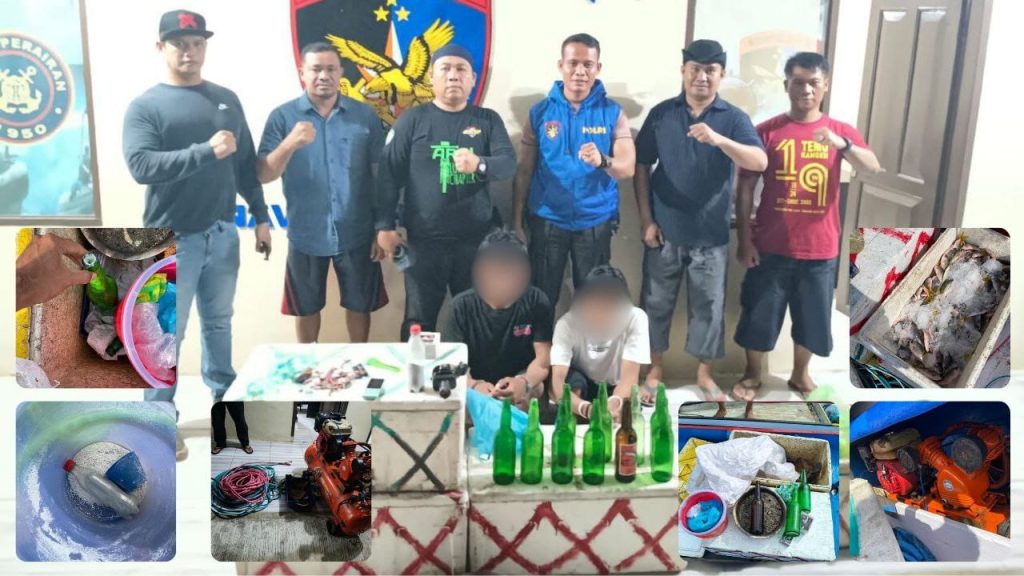 Sat Polairud Polres Luwu Timur Amankan Pelaku Ilegal Fishing di Perairan Teluk Bone