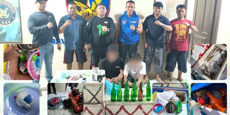 Sat Polairud Polres Luwu Timur Amankan Pelaku Ilegal Fishing di Perairan Teluk Bone