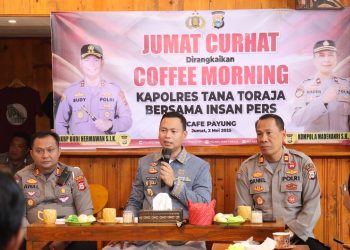 Kapolres Tana Toraja Gelar Jumat Curhat dan Ngopi Bareng Dengan Insan Pers