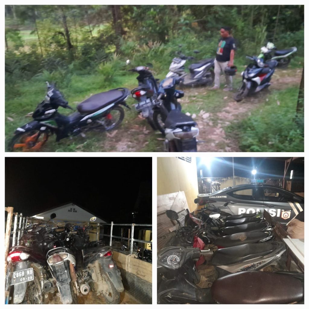 Personel Polsek Sanggalangi Polres Torut Gerebek Lokasi Judi Sabung Ayam, 6 Motor Diamankan
