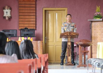 Minggu Kasih, Kapolres Tator Beri Pesan Kamtibmas di Gereja Jemaat Bukit Sion Makale