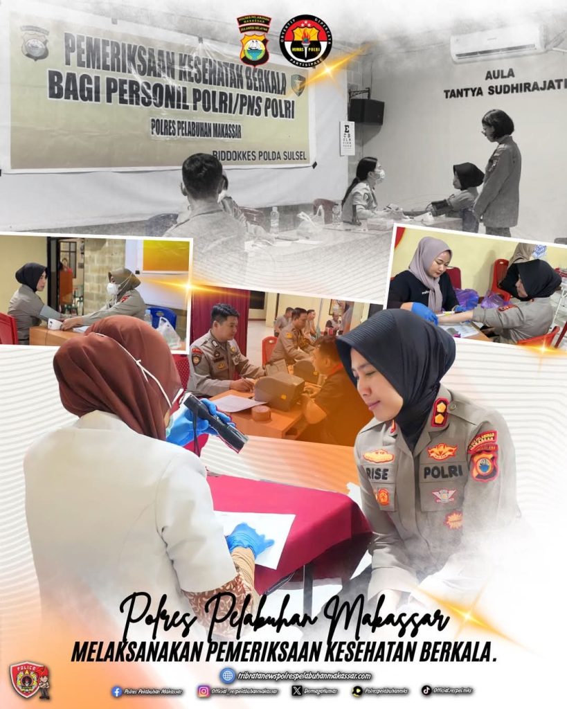 Kapolres Pelabuhan Makassar bersama Personel Lakukan Pemeriksaan Kesehatan Berkala