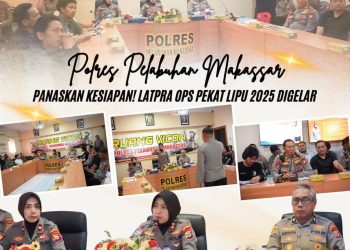 Kapolres Pelabuhan Makassar Pimpin Latihan Pra Operasi Pekat Lipu 2025