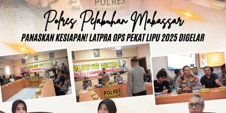 Kapolres Pelabuhan Makassar Pimpin Latihan Pra Operasi Pekat Lipu 2025