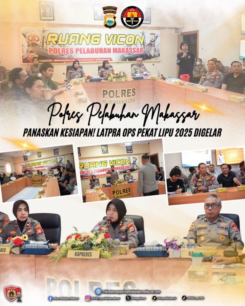 Kapolres Pelabuhan Makassar Pimpin Latihan Pra Operasi Pekat Lipu 2025