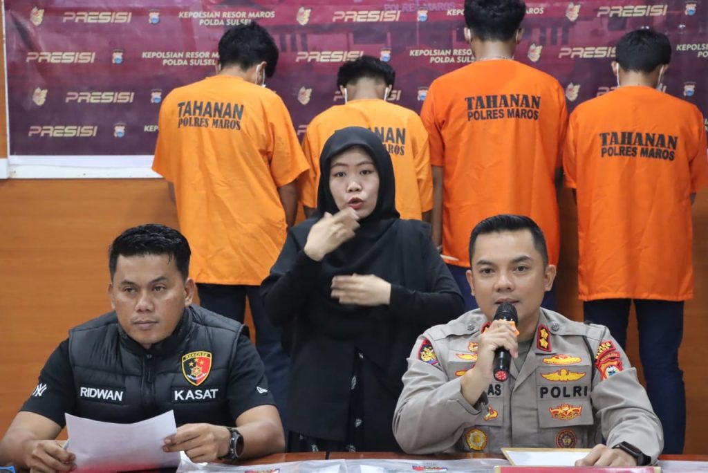 Kapolres Maros Rilis Hasil Ungkap Pelaku Pembusuran  Yang Viral di Media Sosial