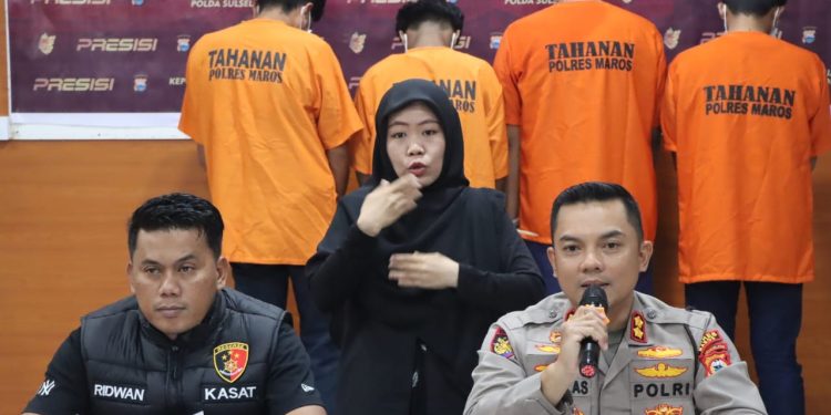 Kapolres Maros Rilis Hasil Ungkap Pelaku Pembusuran  Yang Viral di Media Sosial